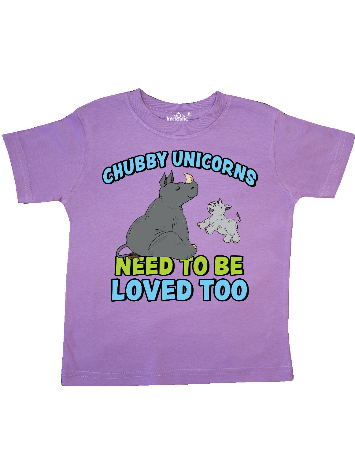 Chubby Unicorn Rhino Funny Fun Printed T Shirt Kids Cute Gift Toddlers Boys 