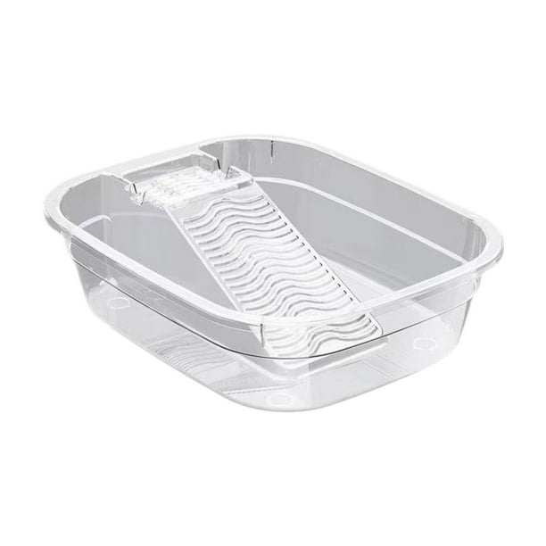 Lavabo con tabla de lavar integrada, práctico, multifuncional, versátil Blanco
