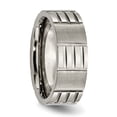 thumbnail image 5 of Auriga Fine Jewelry Titanium Satin 8mm Notched Band for Men Size 9, 5 of 6
