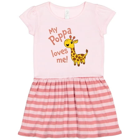 

Inktastic My Poppa Loves Me- Cute Giraffe Gift Toddler Girl Dress