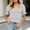 #129-Gray, variant on Haivin Women's T-Shirt, Casual Striped Print with Square Neck and Lace Trim, Short Sleeve for Everyday Wear