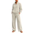 thumbnail image 4 of Women's Sweatsuits 2 Piece Outfits Lounge Sets | Cozy Airport Outfits,Casual Sweat Sets for Fall And Winter,Half Zip Pullover And Baggy Sweatpants with Pockets QURATI, 4 of 7