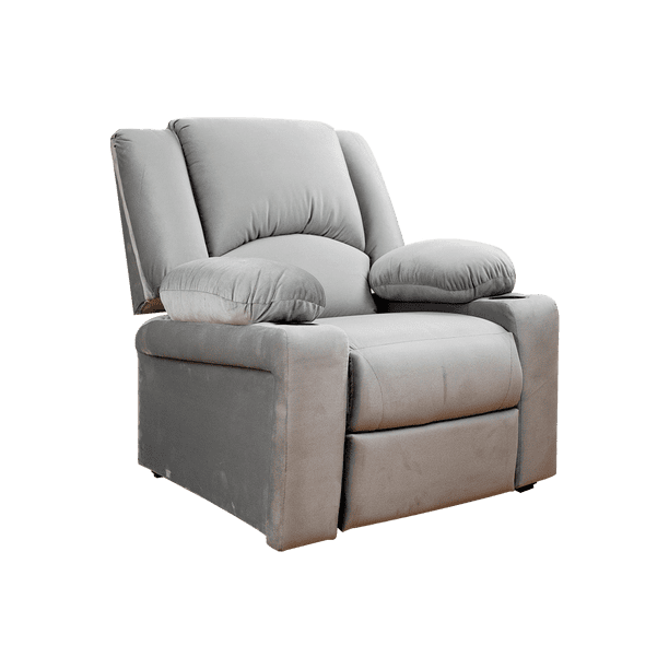 Reclinable con portavasos Sara, Atlas Descanso, herraje de impulso color Gris