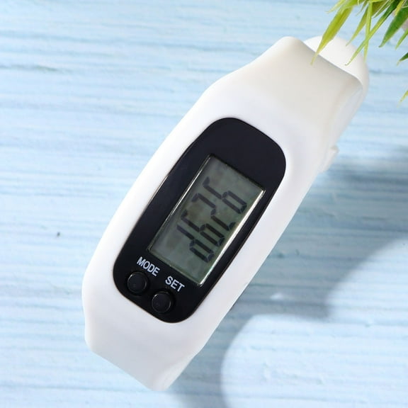 LOLIPPYY Fitness Smart Watch Sports Watch Plastic Pedometer for Walking 1Pack White