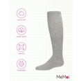 thumbnail image 6 of MeMoi  Athletic Ribbed Cotton Blend Knee High Sock - Girls - Female, 8-9, Lt Gray Heather, 6 of 8