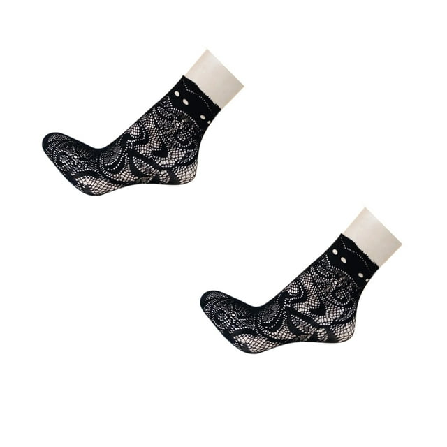 Jumpingount Moda de verano Calcetines de malla de alta calidad Sección delgada Malla pequeña Flores de amor Calcetines de rejilla sexy Calcetines Accesorios de disfraces No.06