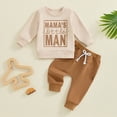 thumbnail image 2 of NOLDARES Boys Clothes Boy Outfits 2-Piece Long Sleeve Sweatshirt Tops and Pants Fall Winter Outfits Set Size:2-3Y,Khaki, 2 of 8