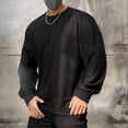 thumbnail image 2 of BLVB Sweatshirts for Men 2025 Round Neck Long Sleeve Pullover Blouse Casual Solid Color Loose Fall Spring Tops Black, 2 of 7