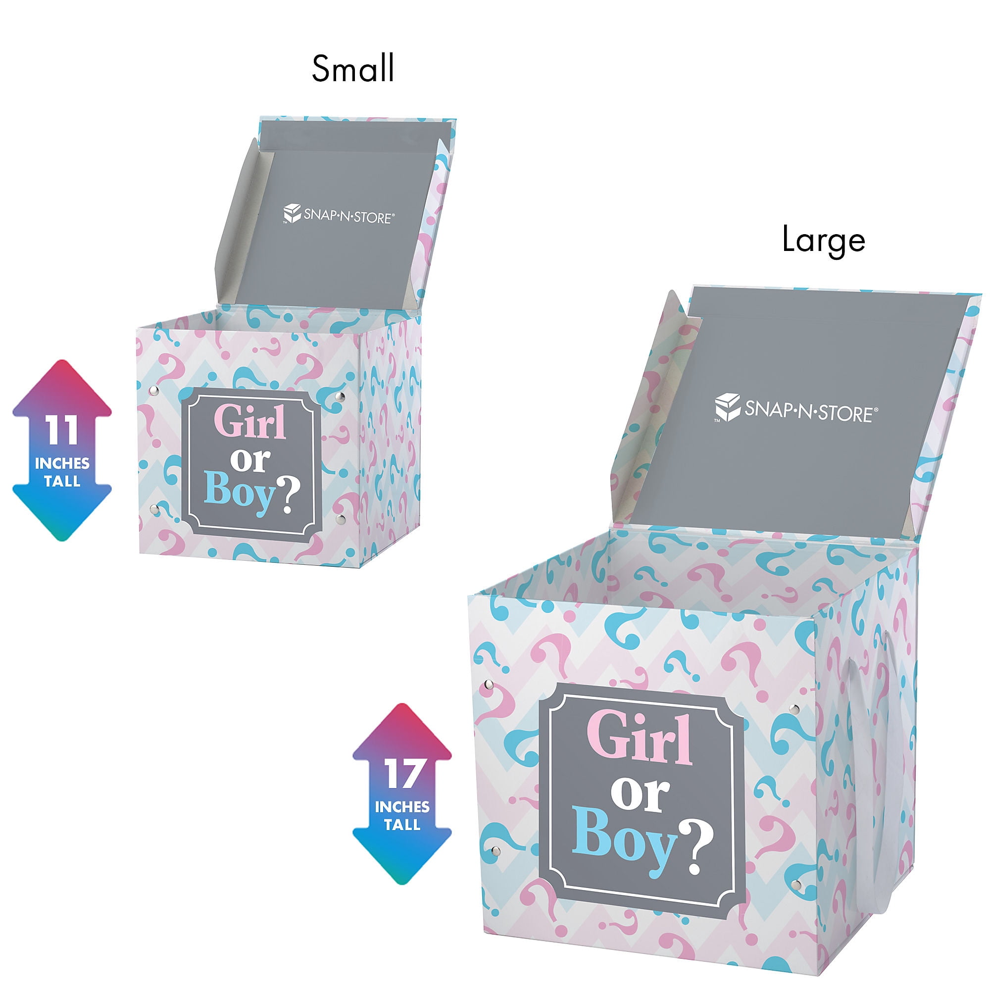 Snap N Store Large Pink & Blue Gender Reveal Box - Walmart.com