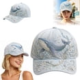 thumbnail image 2 of FUZHIQ 3D Ocean Creatures Embroidered Baseball Cap for Women Men Adjustable Soft Breathable Hats Elegant Trendy Headwear for Shopping Travel Daily Vacation, 2 of 7