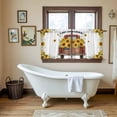 thumbnail image 4 of Sunflower Truck Tier Curtains 24 Inch Length, Yellow Flowers Summer Botanical Watercolor Cafe Short Curtains for Bathroom Over Sink, Small Kitchen Curtain Light Filtering Drapes 2 Panels 27.5"Wx24"L, 4 of 8