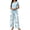 Blue, variant on Womens 2 Piece Outfits Summer Capri Sets Tiered Top With Wide Leg Floral Capris Pants Beach Vacation Travel Lounge Set
