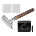 thumbnail image 1 of Bamboo Silver Razor Manual Old Fashioned Razor Mens Razor Set Including Razor Blade Recycling Box and Razor Holder, 1 of 4