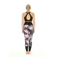 thumbnail image 2 of Women's Athletic Sportswear Solid Bra Top and Patterned Legging Set in Lotus and Orchid Black Small, 2 of 5