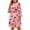 Pink Womens Summer Dress, variant on USSUMA Knee Length Pleated Flowy Swing Dress for Women Wedding Guest Midi Summer Dresses Casual Floral Print 2022 Sundresses Casual Beach Long Sleeve High Neck Sun Dresses