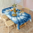 thumbnail image 2 of Blue White Tie Dye Spiral Pattern Rectangle Tablecloth 60"x120",Waterproof Polyester Rectangle Table Cloth, Wipeable Spillproof Polyester Tablecloth for Dining, Camping, Indoor and Outdoor, 2 of 5