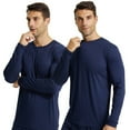 thumbnail image 2 of LANBAOSI 2 Pack Mens Thermal Underwear Top Crew Neck Male Long Johns Shirts Size 2XL, 2 of 7