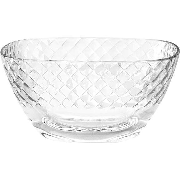 Barski Clear European Glass Bowl – 9.5" Diameter – Elegant Serving Bowl – Made in Europe