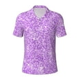thumbnail image 2 of Daiia Lilac Glittering Pattern Men’s Polo Shirts,Solid Deck Shirt,Classic Fit, Breathable Cotton Polo for Casual and Sport Wear-Medium, 2 of 7