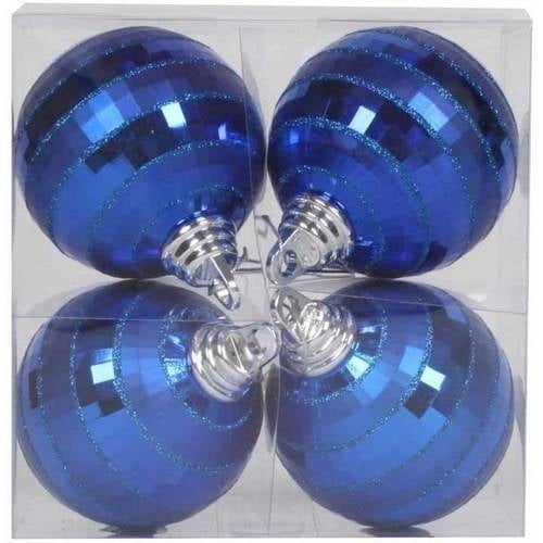 Vickerman 4" Mirror Ball Christmas Ornaments, Pack of 4