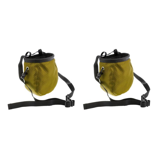 Yuarrent Bolsa de tiza cilíndrica para escalada en roca con cinturón con cordón verde 2piezas