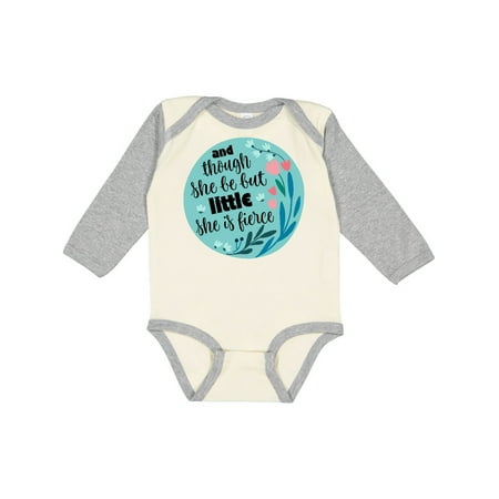 

Inktastic Shakespeare She Is Fierce Quote Gift Baby Girl Long Sleeve Bodysuit