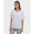 thumbnail image 2 of Womens Short Sleeve V Neck Dolman Tops with Side Shirring Loose Fit Shirts, 2 of 4