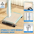 thumbnail image 4 of RTVR Rolling TV Stand with Power Outlet for Home Decor,Strong Tall Mobile TV Cart with Mount Up to 88 lbs,Height Adjustable Portable TV Stand on Wheels for 32-75 inch TVs, White, 4 of 9