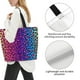 thumbnail image 3 of Balery Leopard Neon Rainbow Gradient Bolsa Tote Estilo Estético con Cremalleras, Bolsa de Hombro, Bolsa de Compras Grande y Plegable, 3 of 8