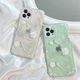 thumbnail image 4 of Funda para iPhone 14 Pro con diseño de mariposa y purpurina para niña, diseño 3D de perla y purpurina rosa, transparente, para mujer, funda protectora para iPhone 14 Pro de 6,1 pulgadas., 4 of 4