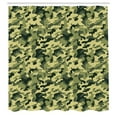 thumbnail image 2 of Ambesonne Camouflage Shower Curtain, Pale Clothing Motif, 69"Wx84"L, Green Yellow, 2 of 4