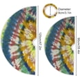 thumbnail image 3 of FMSHPON Tie Dye Pattern of YellowBlue Color Xmas Christmas Tree Skirt Stand Mat for Holiday Party Decoration Indoor Outdoor 36 inches, 3 of 6