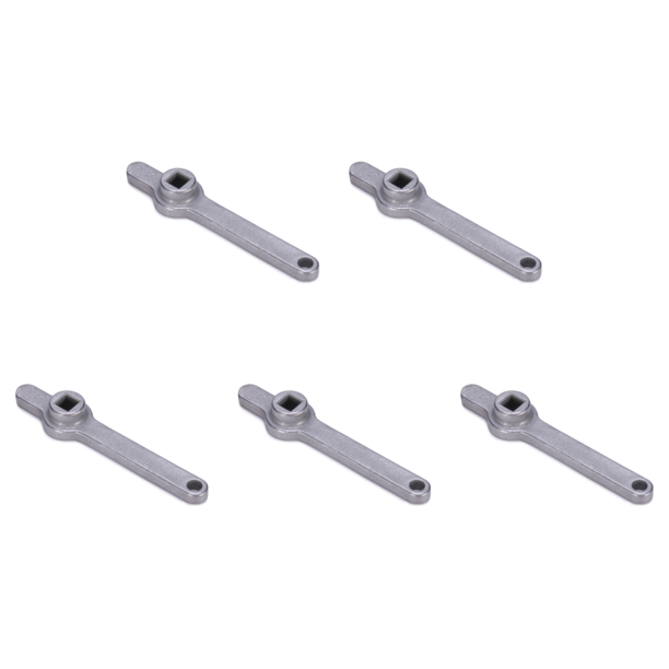 Llave de purga de calefacción de acero inoxidable, herramientas de llaves cuadradas cruzadas con núcleo de orificio de 5mm, 5 uds.