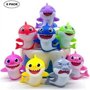 8 Pcs Shark Figures for Baby Cute Shark Theme Gift