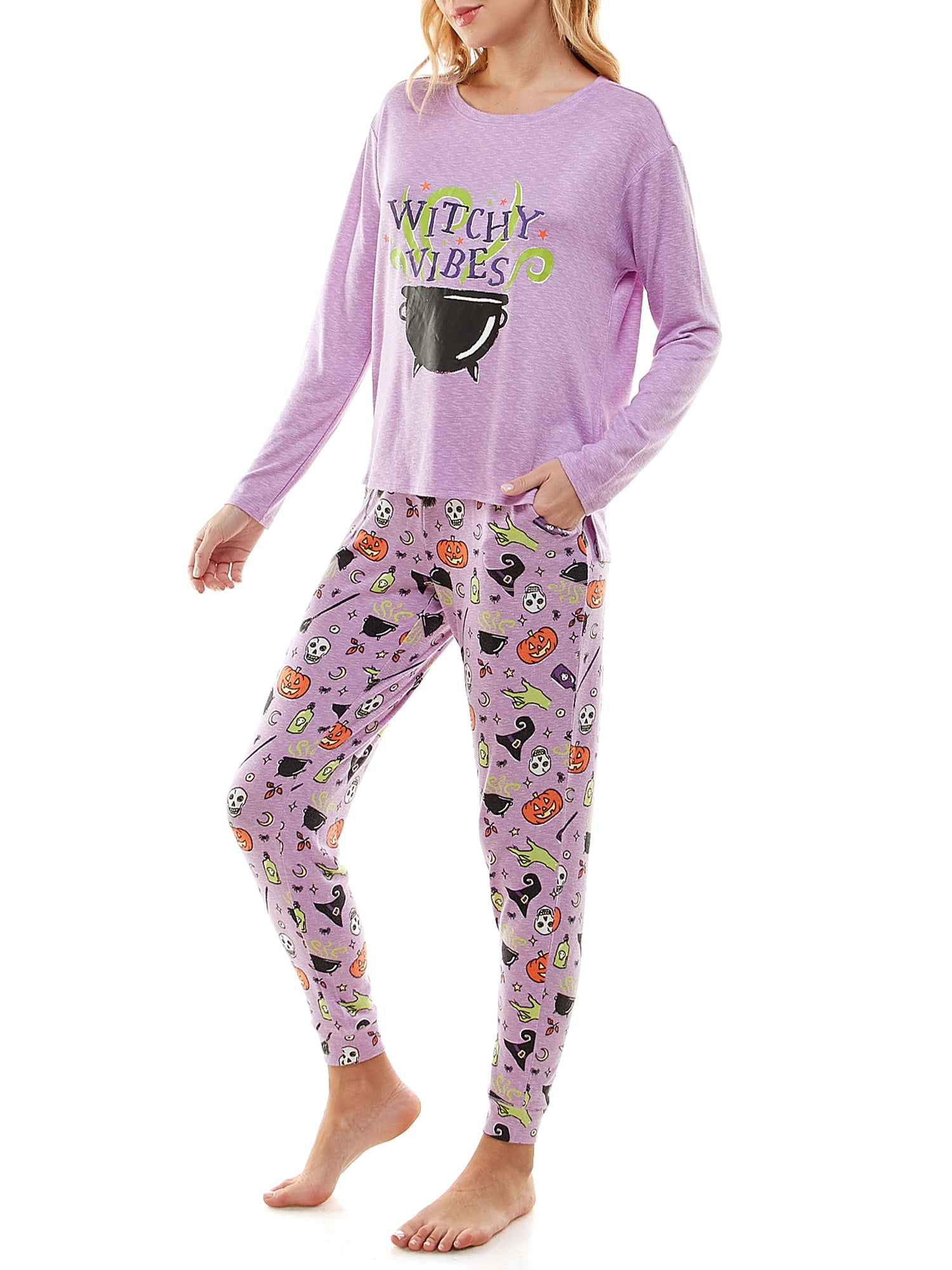 Way To Celebrate Women's Halloween Pajama Set, Sizes XS to 3X