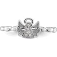 thumbnail image 4 of Solid Sterling Silver Stackable Expressions Polished Diamond Angel w/halo Ring - Ring Size 5.0 Natural Diamonds, 4 of 8