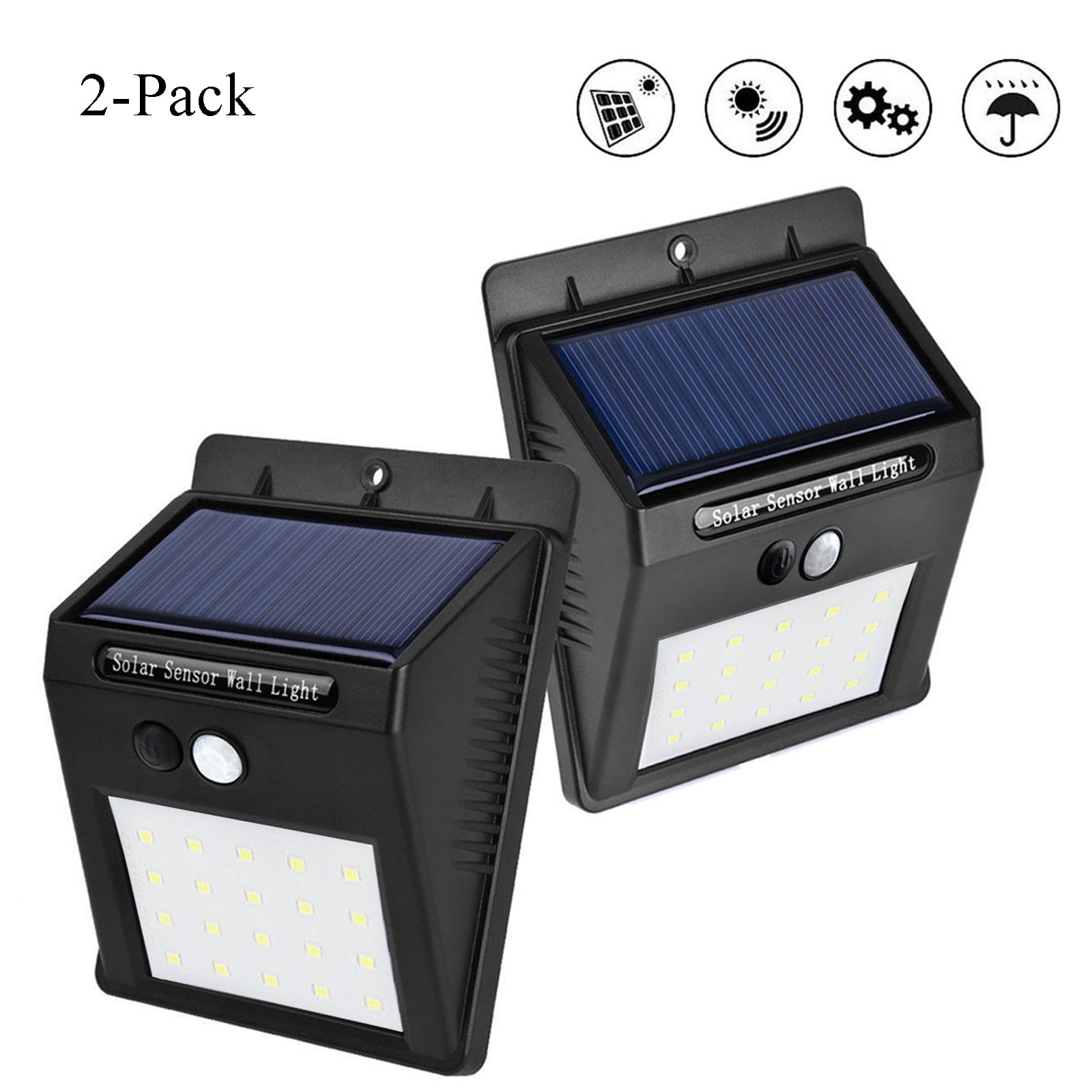 LED RV Motion Sensor Solar Exterior Porch Utility Light Fixture 46 LED Black 