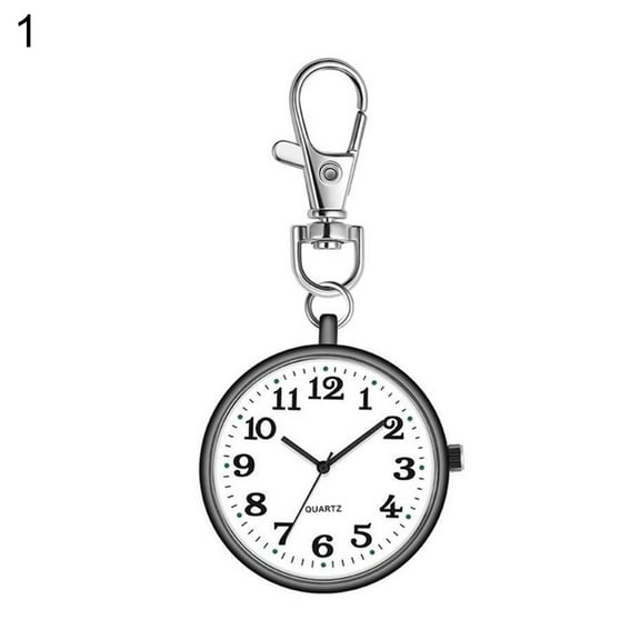 UDIYO Fashion Unisex Round Dial Quartz Analog Nurse Medical Keychain Pocket Watch