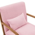 thumbnail image 3 of Jopath Mid-Century Accent Chair,Modern Corduroy Fabric Arm Chair with Wood Frame and Pillow,Upholstered Armchair,Reading Chair,Lounge Chair for Living Room,Bedroom,Pink, 3 of 8