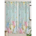 thumbnail image 5 of Easter Eggs Living Room Curtains 2 Panel, Spring Daisy Eucalyptus Leaves Teal Wooden Cafe Window Treatment, Extra Long Farmhouse Bedroom Bathroom Kitchen Curtains Drapes 104"x72", 5 of 6