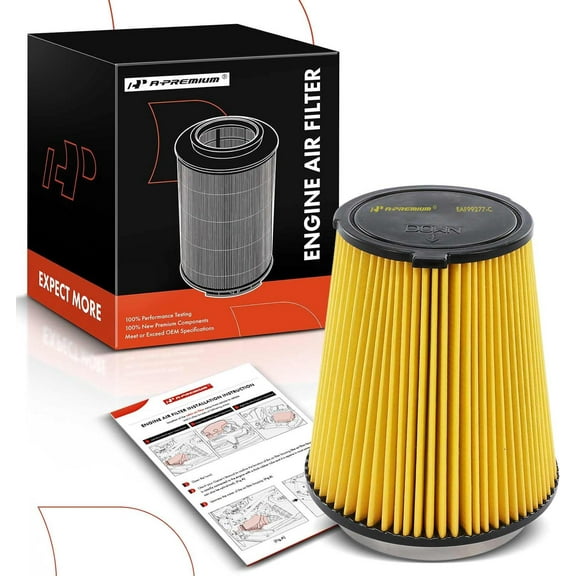 A-Premium Front Engine Air Filter Compatible with Ford Mustang 2019-2022 5.0L, 2015-2022 5.2L, Replace# FR3Z9601B