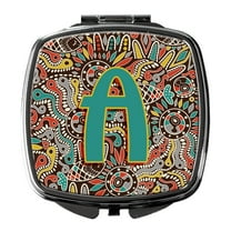 Letter A Retro Tribal Alphabet Initial Compact Mirror