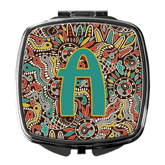 Letter A Retro Tribal Alphabet Initial Compact Mirror