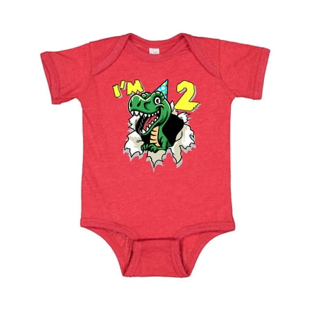 

Inktastic I m 2 Dinosaur Gift Baby Boy or Baby Girl Bodysuit