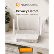 Privacy Hero 2 VPN Router by FlashRouters – Built-In Streaming-Focused VPN for US, EU & Canada – Whole-Home Privacy Router