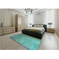 thumbnail image 4 of Ahgly Company Indoor Square Patterned Turquoise Green Area Rugs, 6' Square, 4 of 6