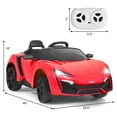 thumbnail image 3 of Costway 12V Kids Ride On Car 2.4G RC Electric Vehicle w/ Lights MP3 Openable Doors Red, 3 of 10