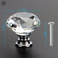 thumbnail image 4 of Luxtrada 10Pcs Round Crystal Glass Door Knobs Cabinet Drawer Pull Handle with Screws, 4 of 8