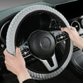 thumbnail image 2 of Grey Grey Car Steering Wheel Cover Non-Slip Thin Grip Sports Design All Season Universal Fit Comfortable Handle 14.96X14.96X1.77 Inches, 2 of 7