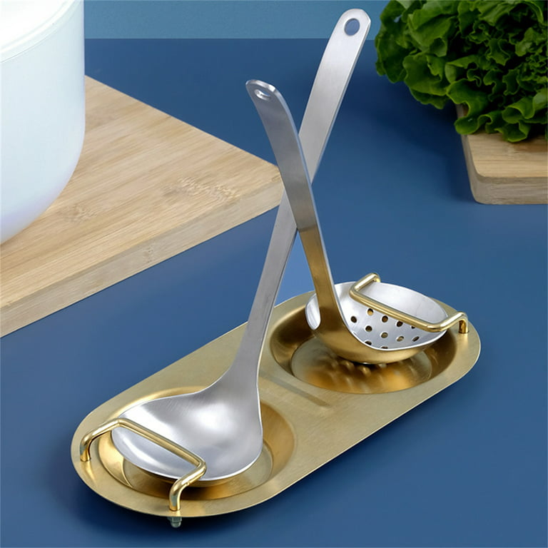 Aerdream Anti-Slip Spoon Rest - High Stability, Stainless Steel, Space-Saving Novelty Spoon Stand, Kitchen Supplies, Size: 23.5, Silver